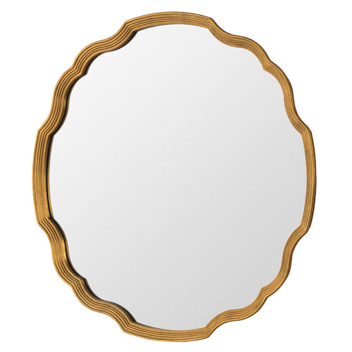 Mirror Home Round Wavy Hand Carved Mirror, 40" x 40"