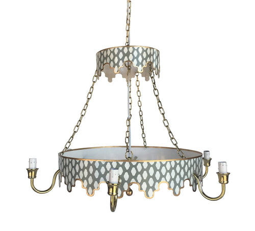 Dana Gibson 6  Light Candle Style Tiered Chandelier