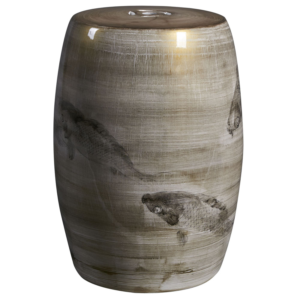 Ink Painting Koi Garden Stool By Legends Of Asia