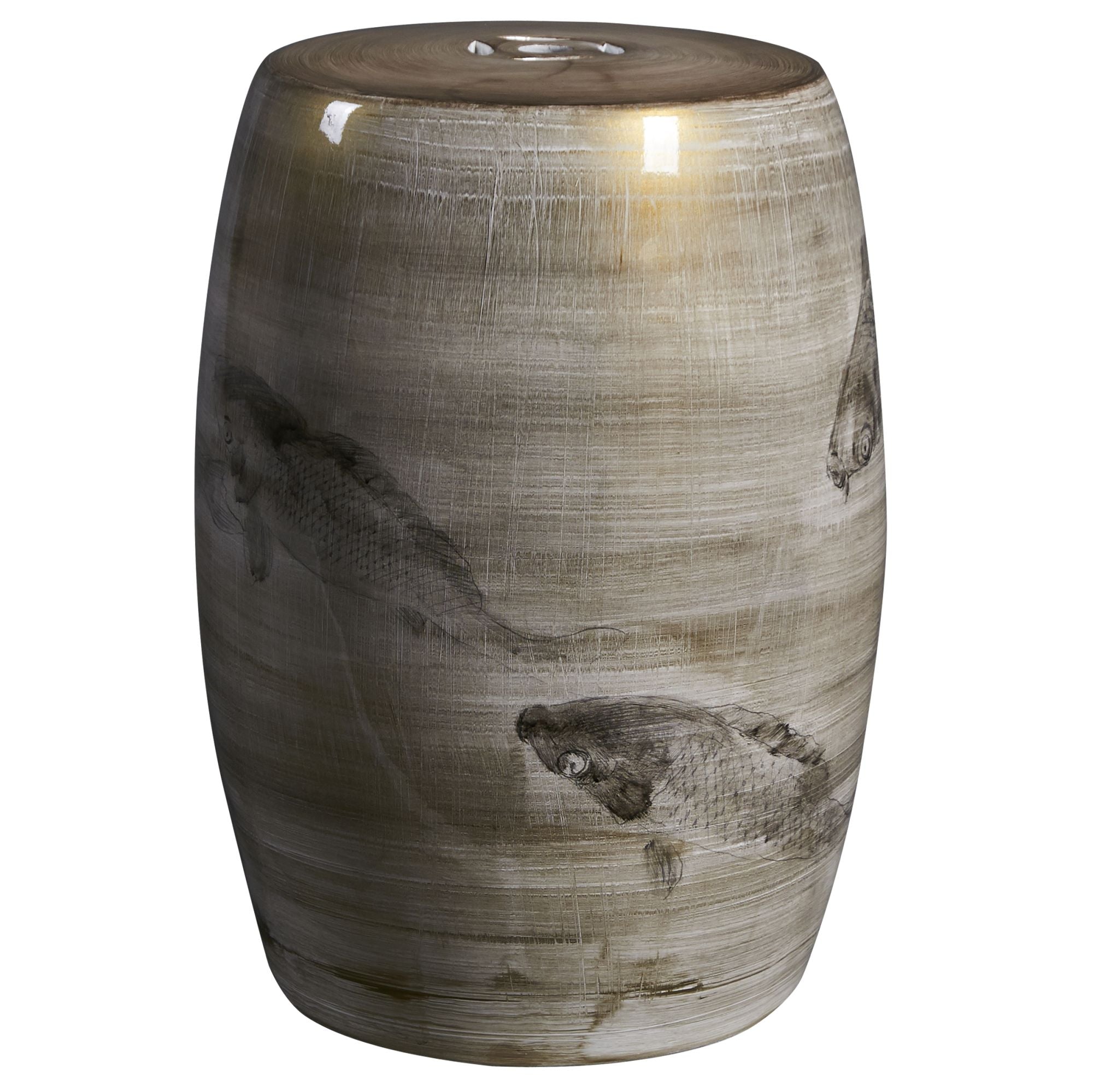 Ink Painting Koi Garden Stool By Legends Of Asia