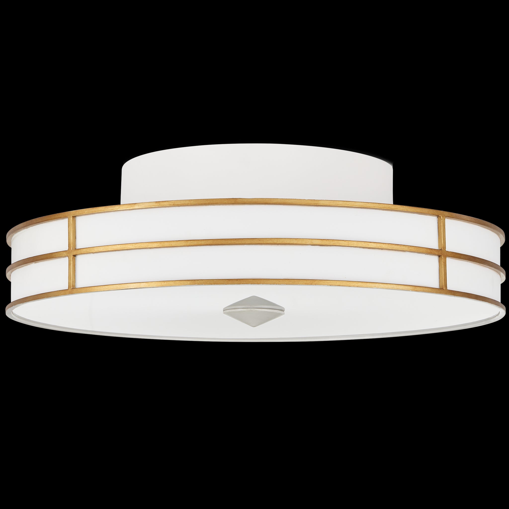 Currey & Company Fielding 24" White 1 Light Led Flush Mount