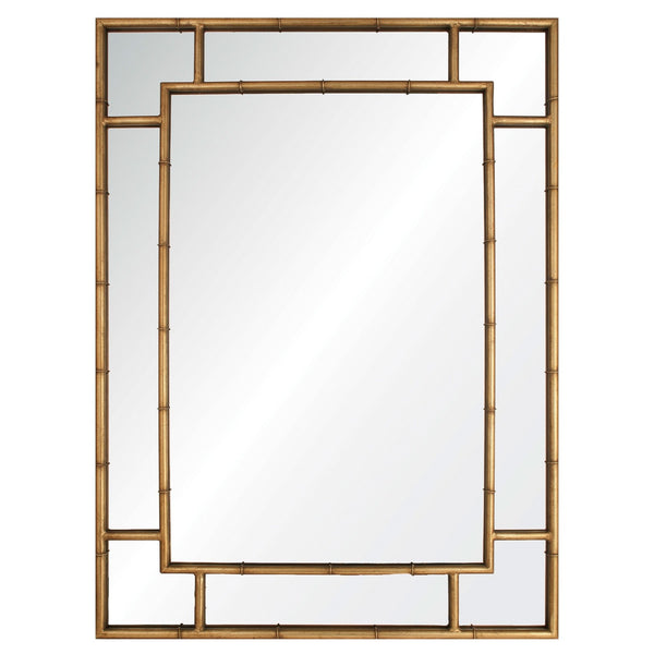 Mirror Home Gold Leaf Bamboo, Iron Mirror
