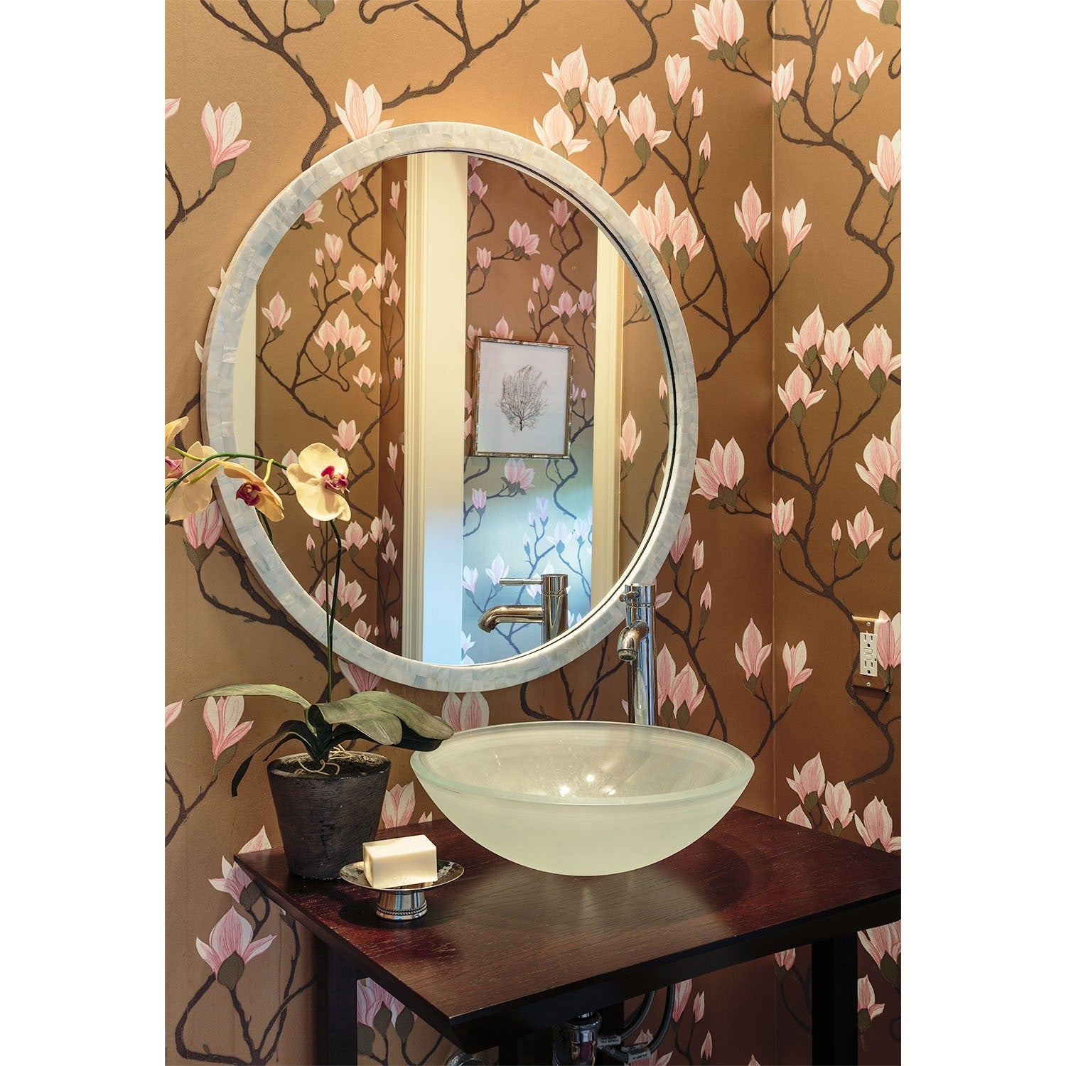 Mirror Home Round Mother of Pearl Mirror