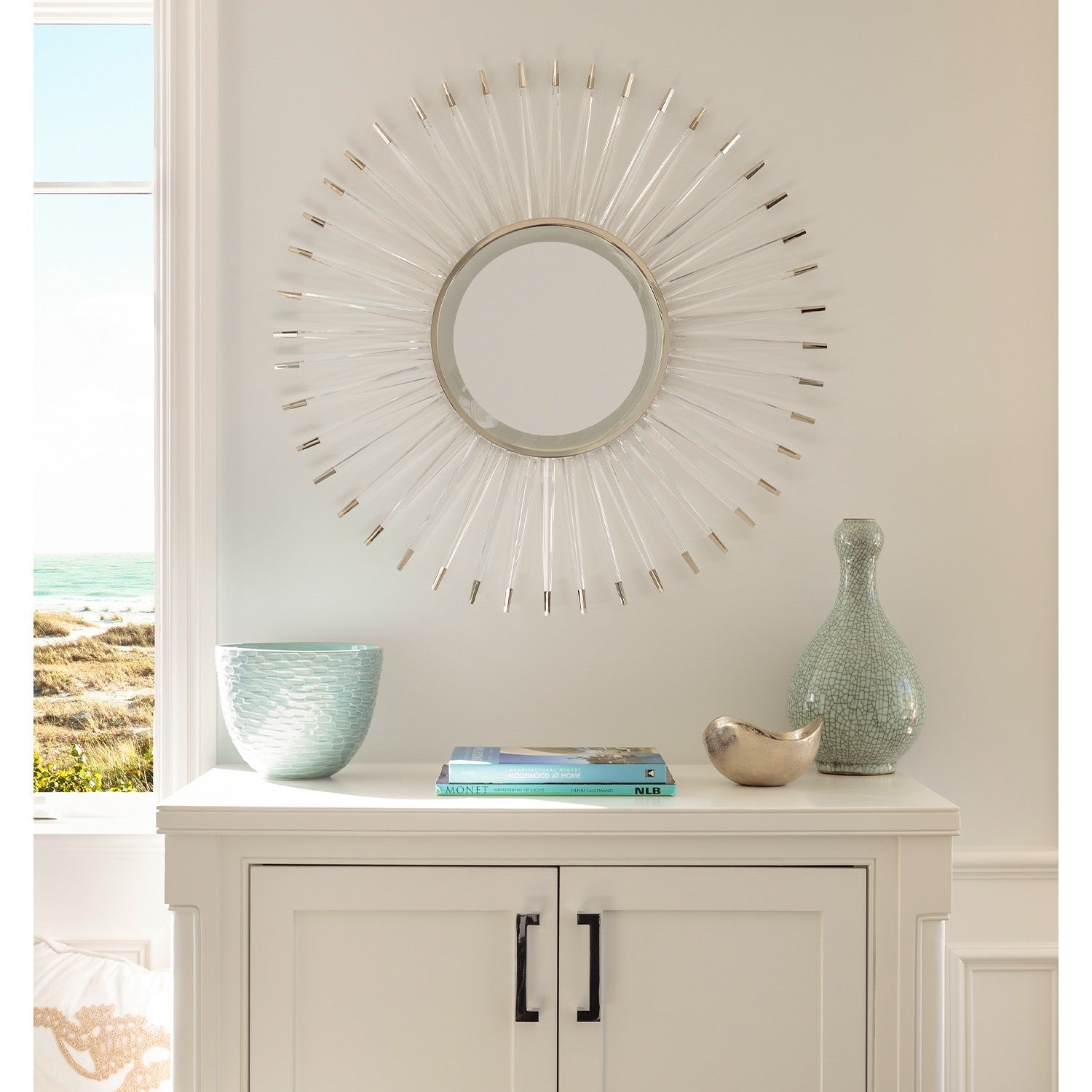 Mirror Home Starburst Acrylic Mirror, Nickel