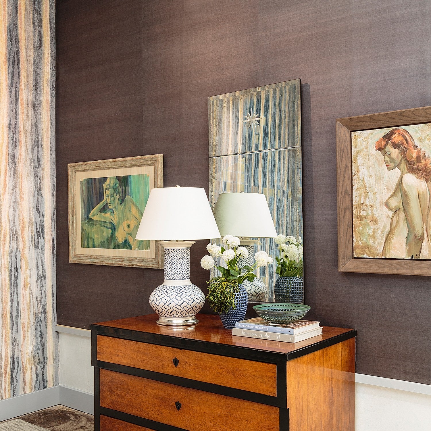 Mirror Home Trumeau Antique Mirror with Hand Etched Star