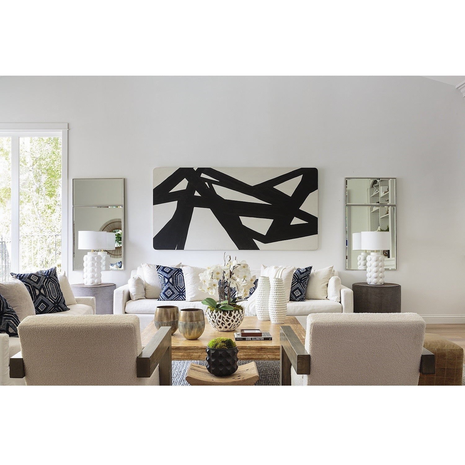 Mirror Home Hand Carved Trumeau in Ebony or Silver