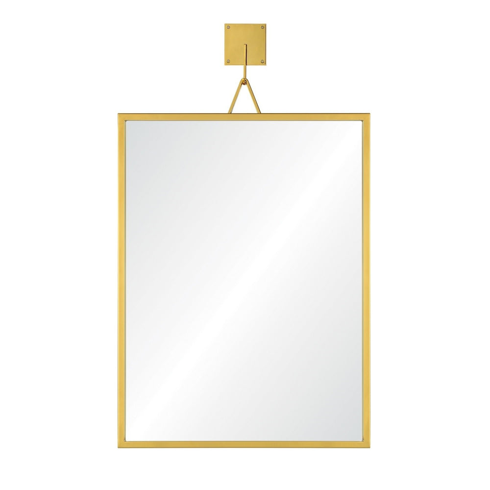 Titus Regency Handcrafted Gold Stainless Steel Frame Rectangular Wall Mirror