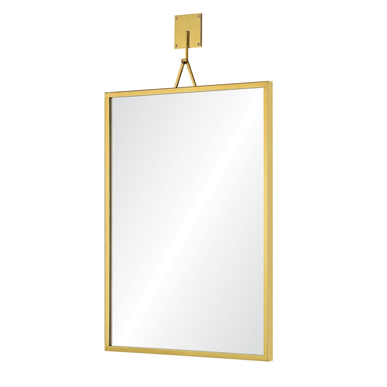 Titus Regency Handcrafted Gold Stainless Steel Frame Rectangular Wall Mirror