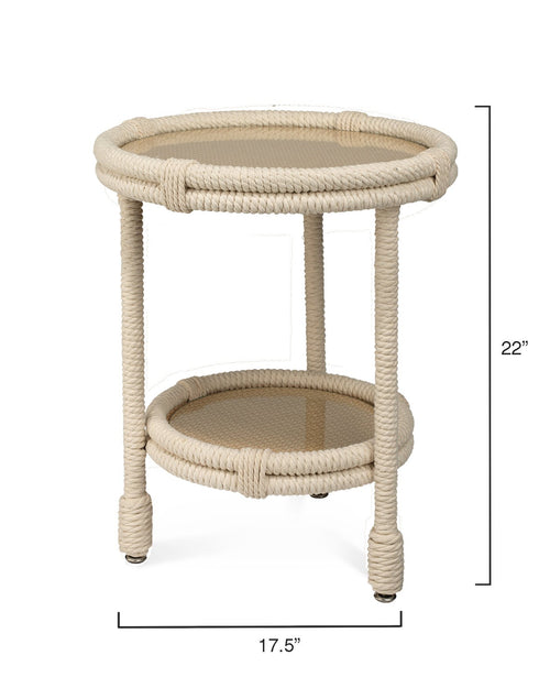Jamie Young Delta Side Table In White Rope