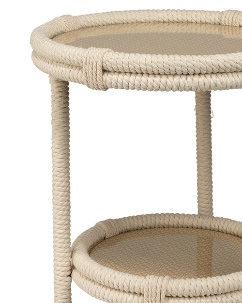 Jamie Young Delta Side Table In White Rope