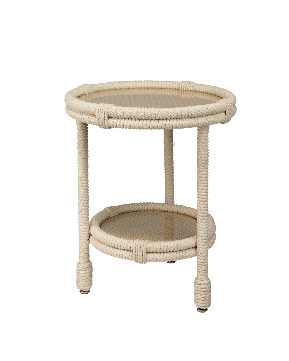 Jamie Young Delta Side Table In White Rope