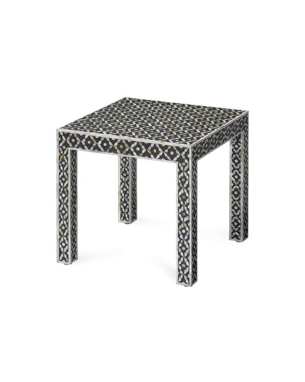 Jamie Young Evelyn Inlay Side Table In Mother Of Pearl