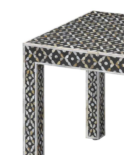 Jamie Young Evelyn Inlay Side Table In Mother Of Pearl