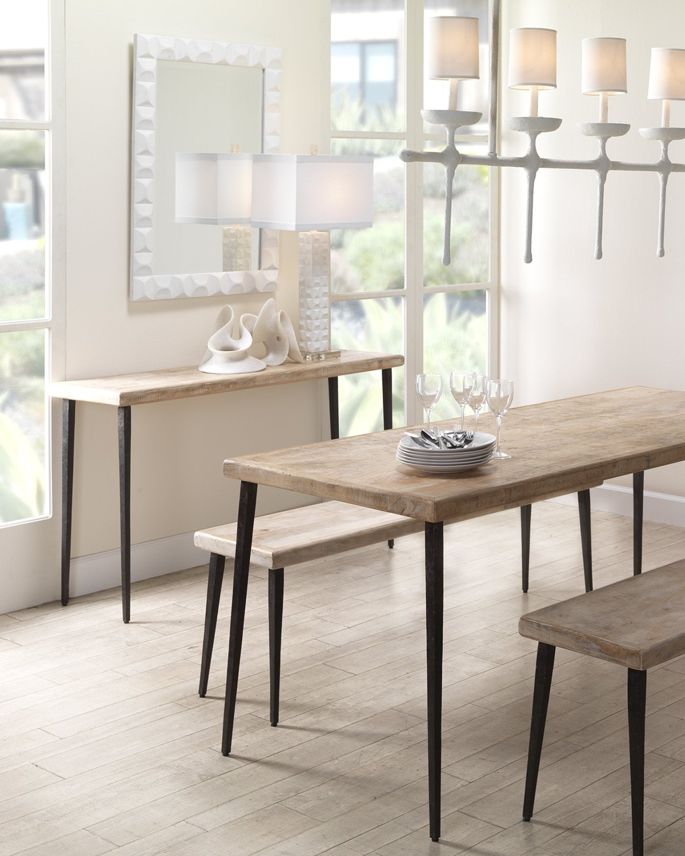 Jamie Young Farmhouse Console Table In Natural Wood