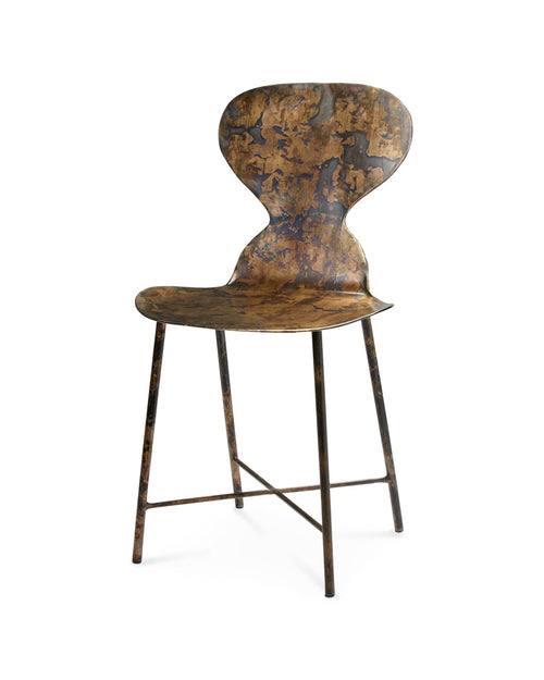 Jamie Young Mc Callan Metal Chair In Acid Washed Metal