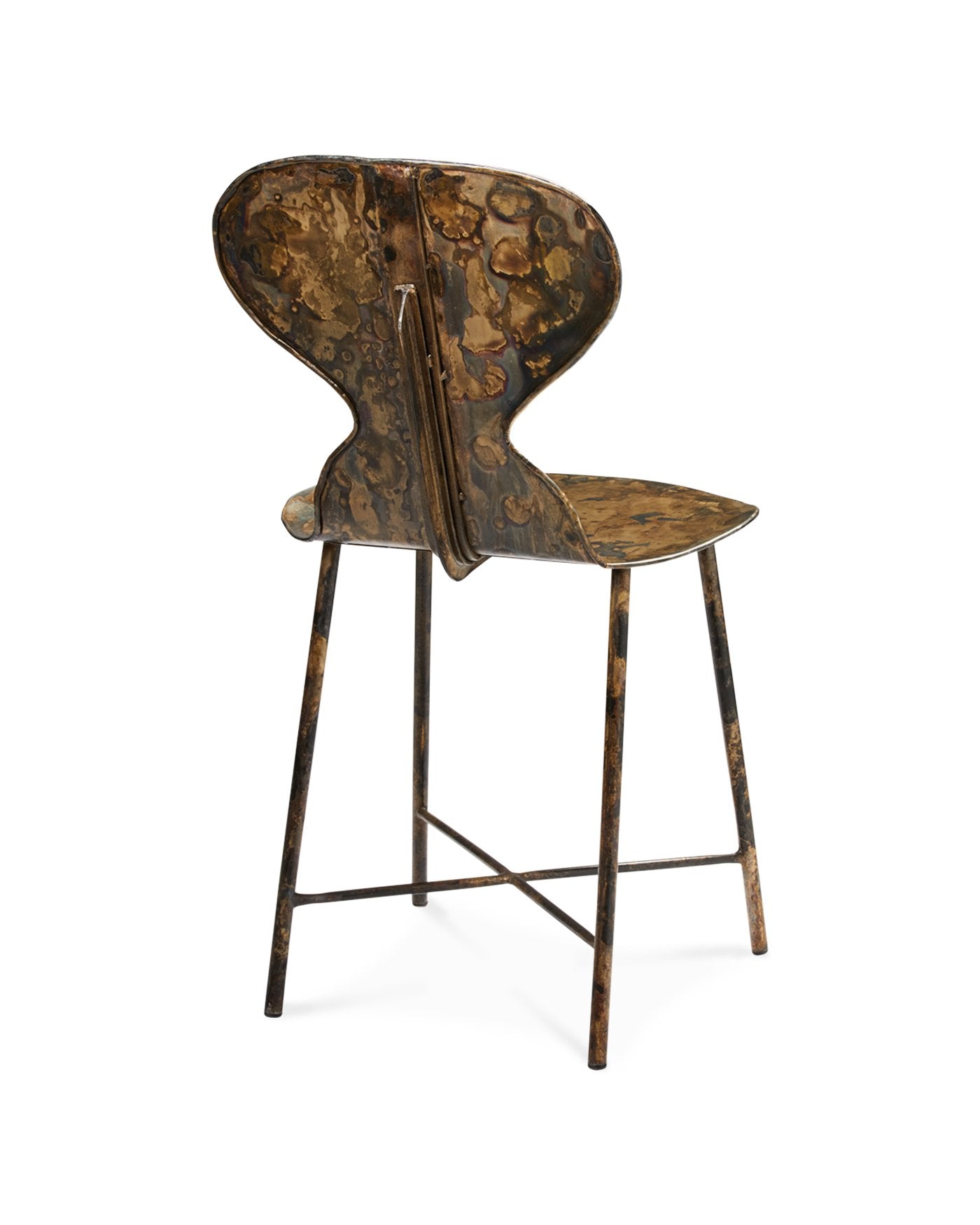 Jamie Young McCallan Metal Chair In Acid Washed Metal