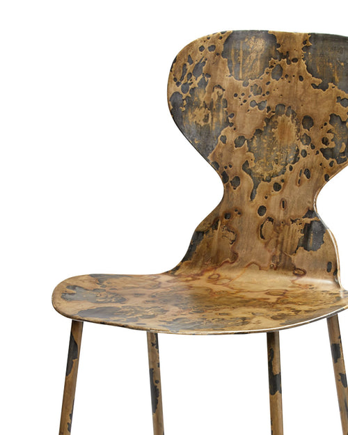 Jamie Young Mc Callan Metal Chair In Acid Washed Metal