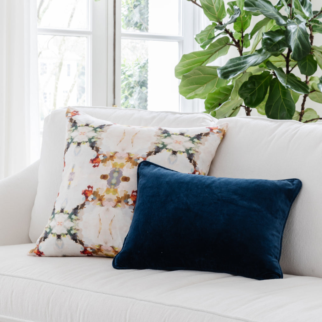 Laura Park Orchid Blossom Linen Cotton Pillow