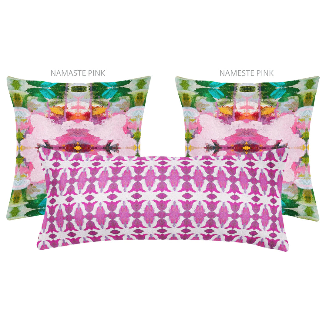 Laura Park Spice Market Rasberry Pink Linen Cotton Pillow