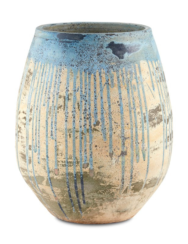 Currey And Company Sicilia Large Blue Planter