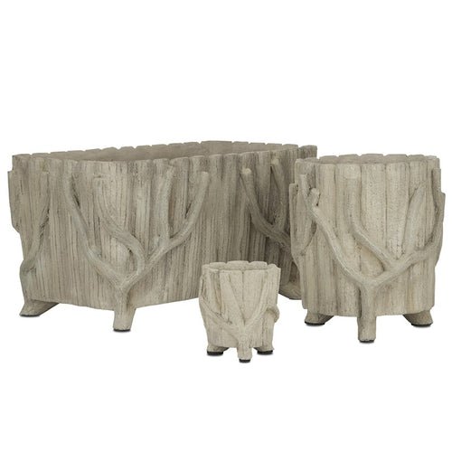 Currey And Company Faux Bois Rectangular Planter
