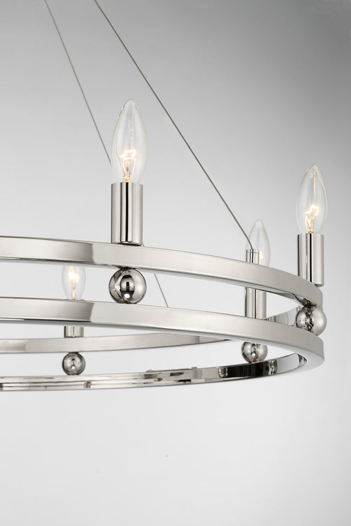 Lumanity Ashland 8 Light Statement Round Nickel Chandelier