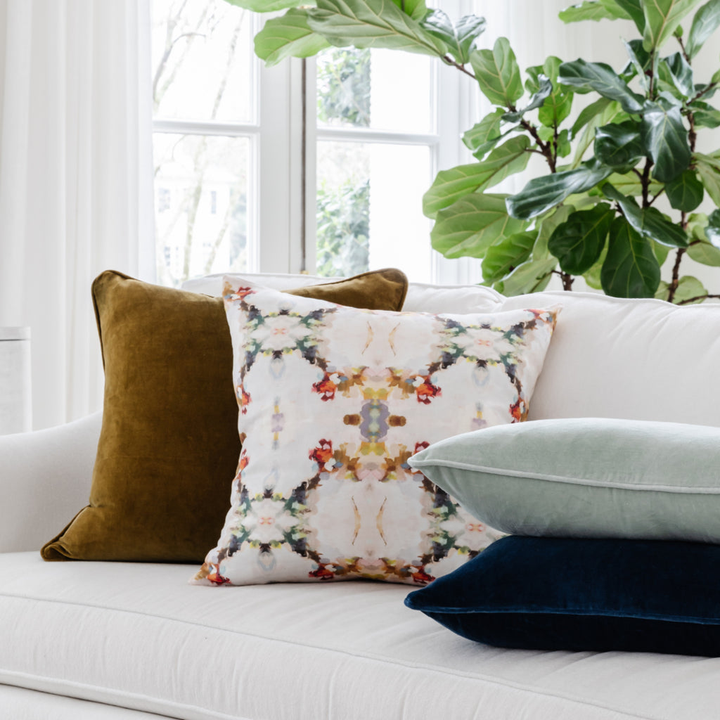 Laura Park Orchid Blossom Linen Cotton Pillow