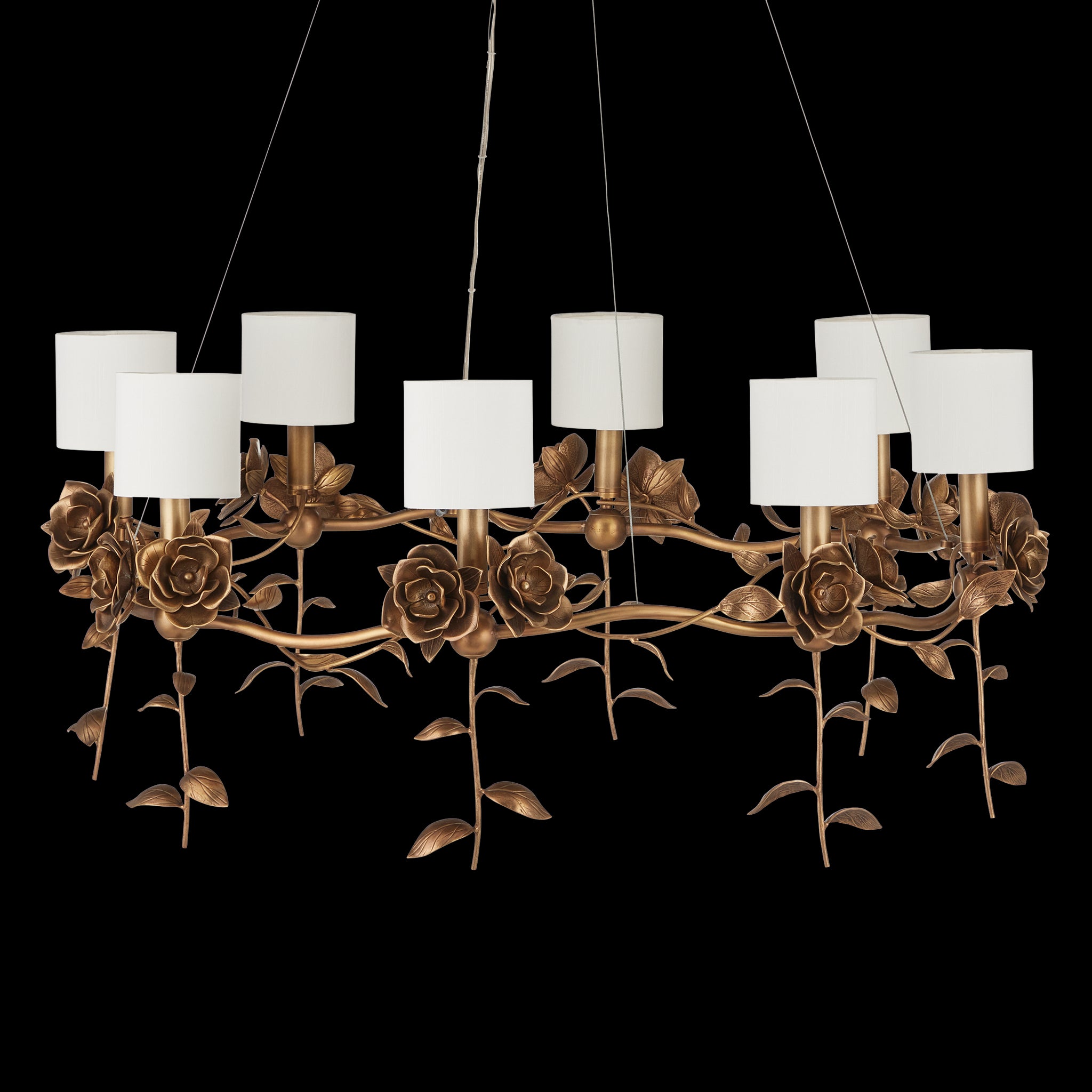 Currey & Company Rosabel 35" Brass 8 Light Chandelier