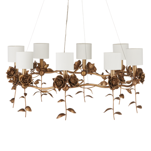 Currey & Company Rosabel 35" Brass 8 Light Chandelier