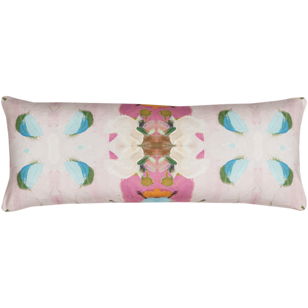 Laura Park Monet's Garden Pink Linen Cotton Pillow