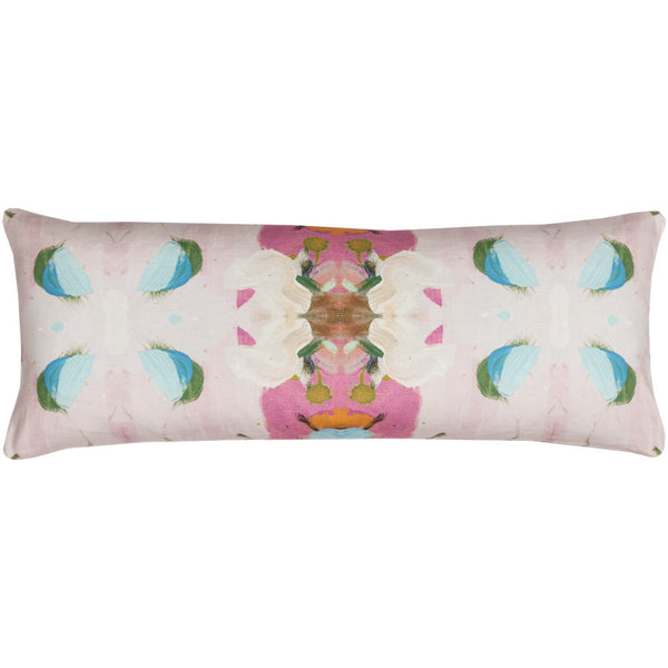 Bargain Basement Laura Park Monet's Garden Pink Linen Cotton Bolster Pillow