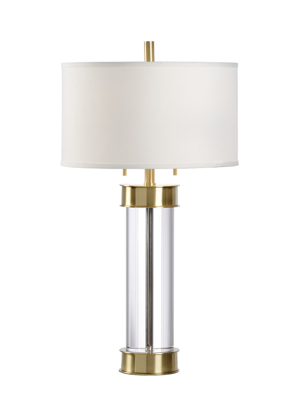 Wildwood Bolton Clear Crystal and Brass Column Lamp