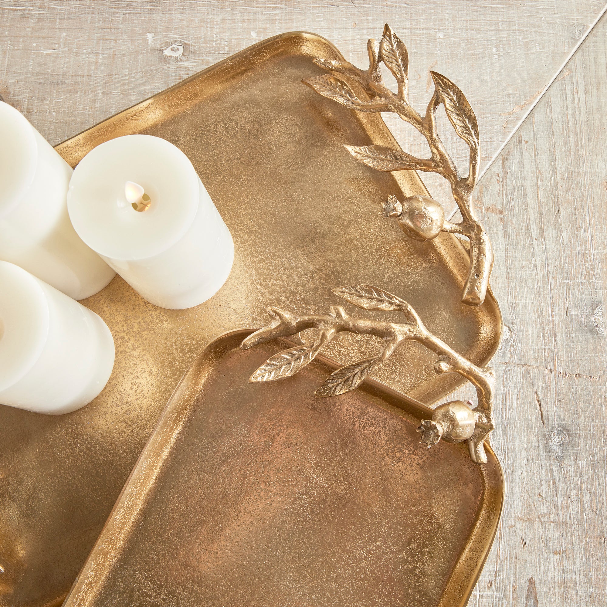 Napa Home And Garden Pomegranate Branch Decorative Trays, Set Of 2