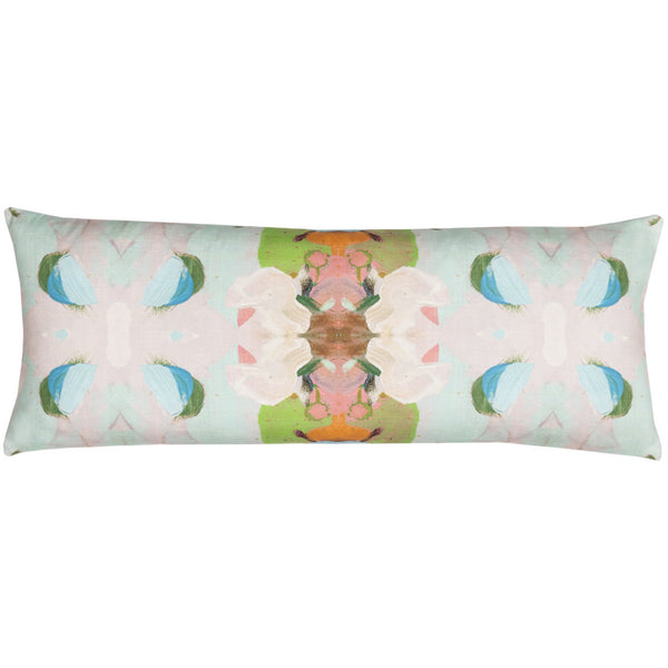 Bargain Basement Laura Park Monet's Garden Green Linen Cotton Bolster Pillow