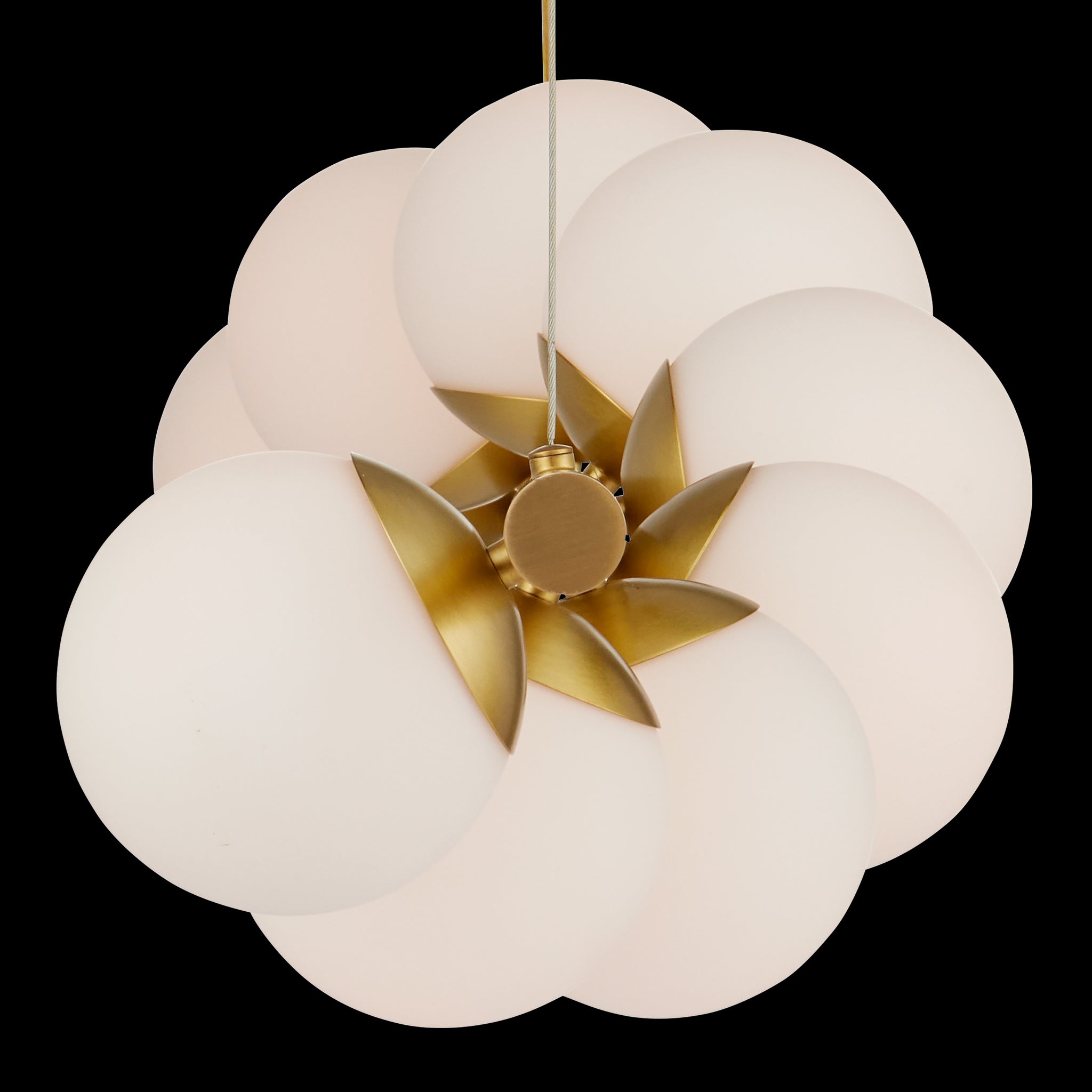 Currey & Company Barcarolle 48" Brass 9 Light Linear Chandelier