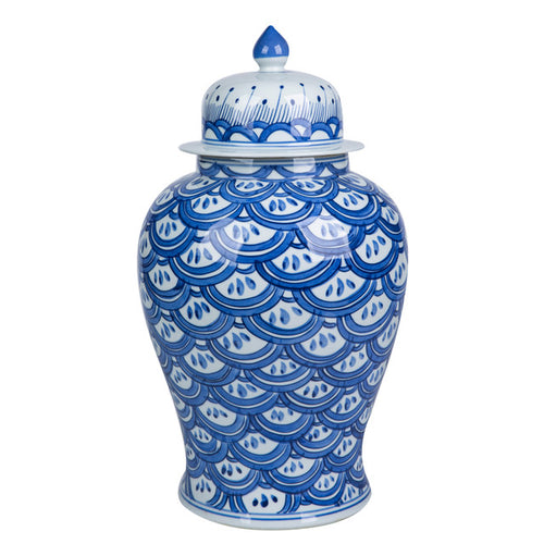 Blue Sea Wave Temple Jar by Legend of Asia
