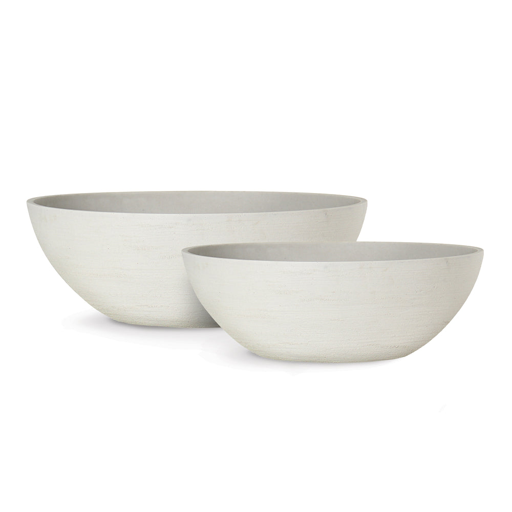 Napa Home And Garden Fibrestone Malibu Oval Low Bowls, Set Of 2