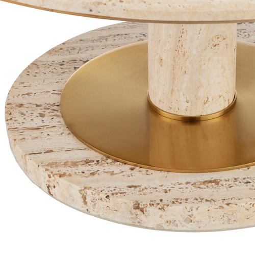Currey & Company 17.25" Miles Travertine Cocktail Table