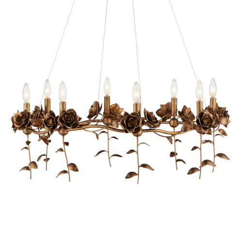 Currey & Company Rosabel 35" Brass 8 Light Chandelier