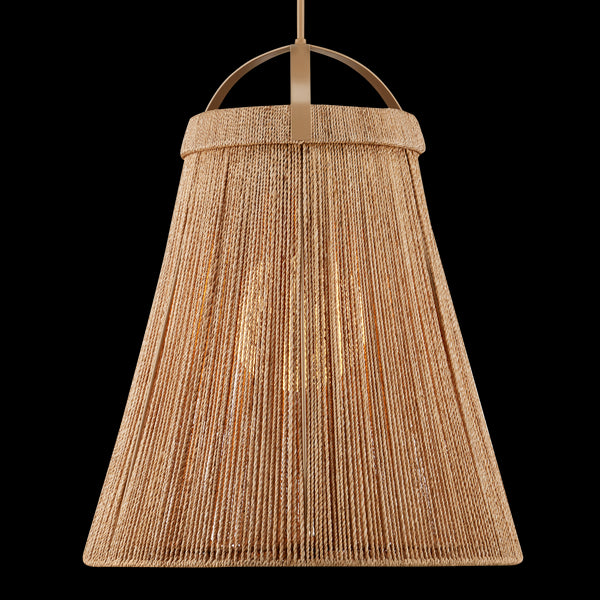 Currey & Company Parnell 27.75" Natural Rope 1 Light Pendant