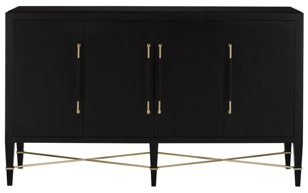 Currey and Company Verona Black Lacquer Sideboard