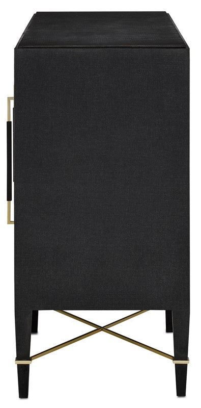 Currey and Company Verona Black Lacquer Sideboard