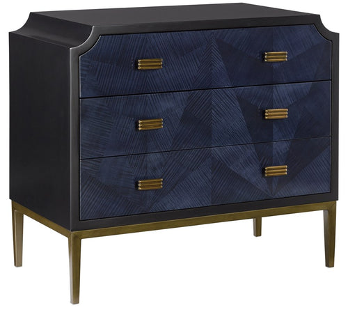 Kallista Navy Blue Chest by Currey and Company