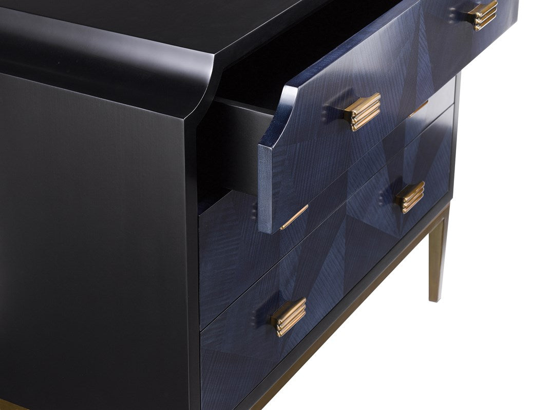 Kallista Navy Blue Chest by Currey and Company