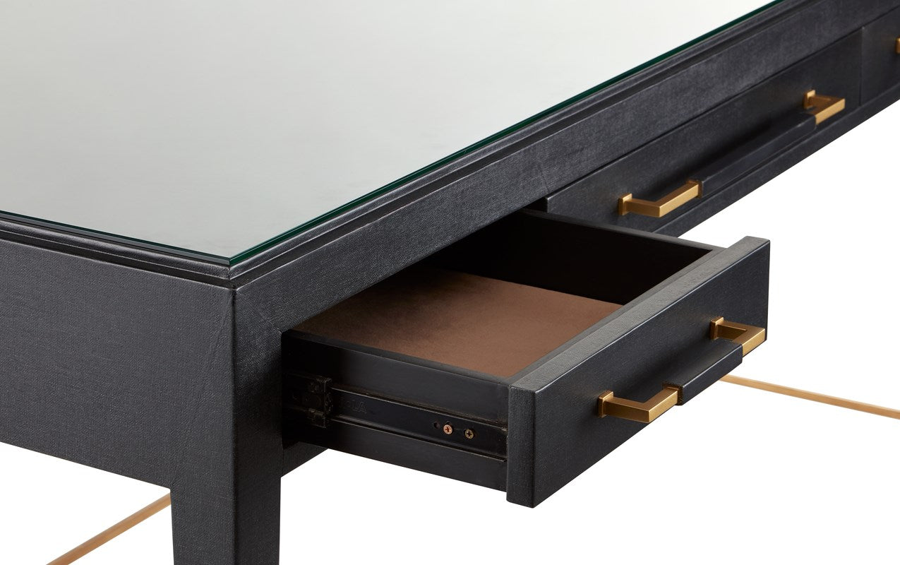 Currey And Company Verona Black Large Desk