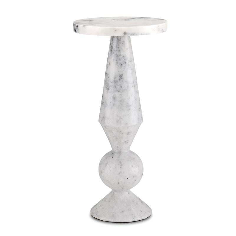 Currey And Company Quince White Marble Accent Table