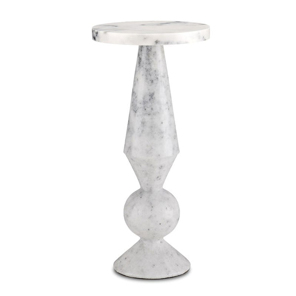 Currey And Company Quince White Marble Accent Table