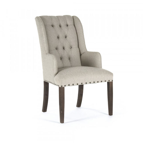 Zentique #350 Wingback Chair Antique Natural Linen