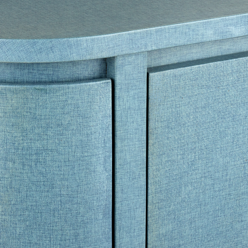 Currey & Company 48" Briallen Blue Demi Lune Oak Cabinet