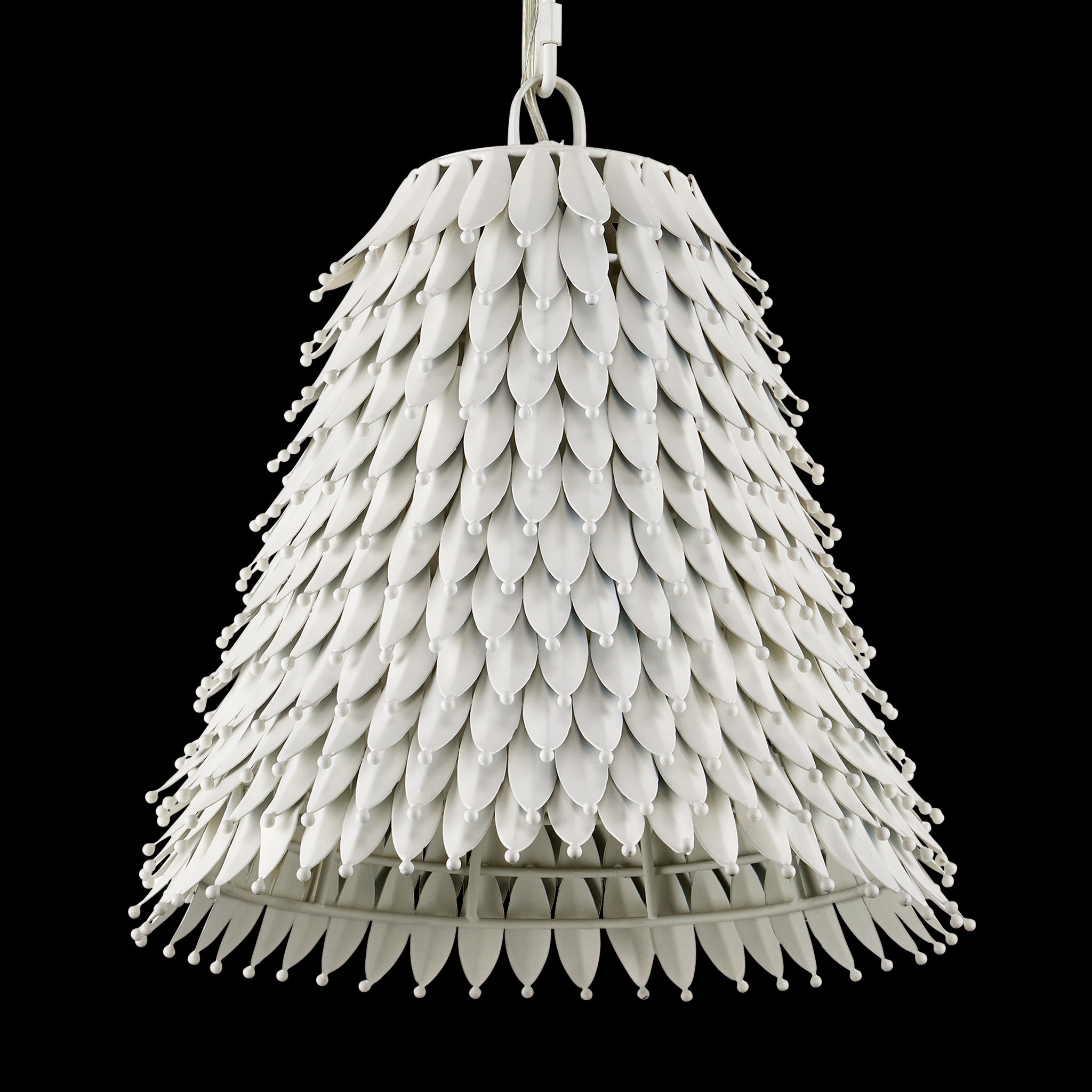 Currey & Company Overlay 12.5" White 1 Light Pendant